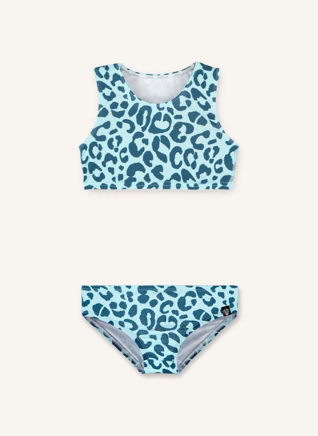 Maillot de Bain 2 Pièces Anti-UV Ocean Leopard Fibres Recyclées | Bleu