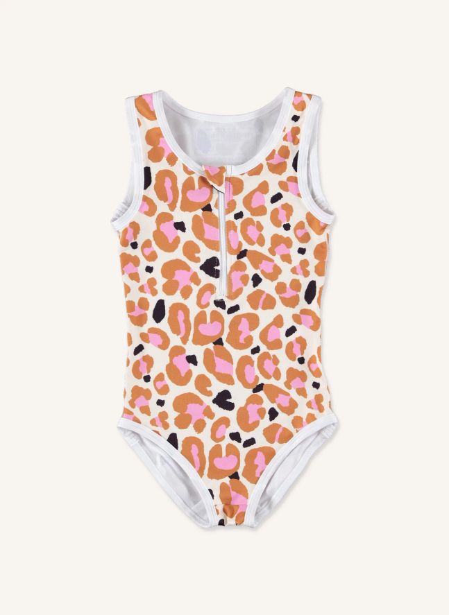 Maillot 1 Pièce Anti-UV Candy Leopard Fibres Recyclées