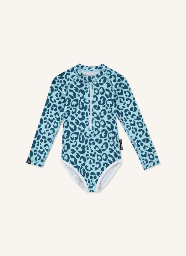 Maillot de Bain Anti-UV Ocean Leopard Fibres Recyclées  | Bleu
