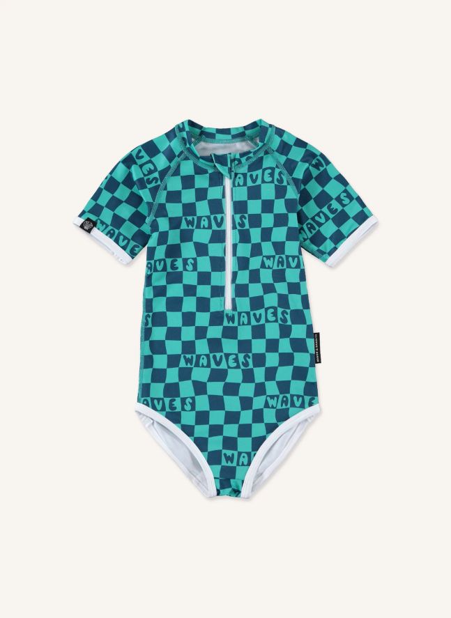 Maillot de Bain Anti-UV Waves Fibres Recyclées   | Vert Menthe