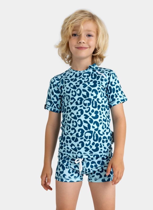 T-shirt Anti-UV Ocean Leopard Fibres Recyclées | Bleu