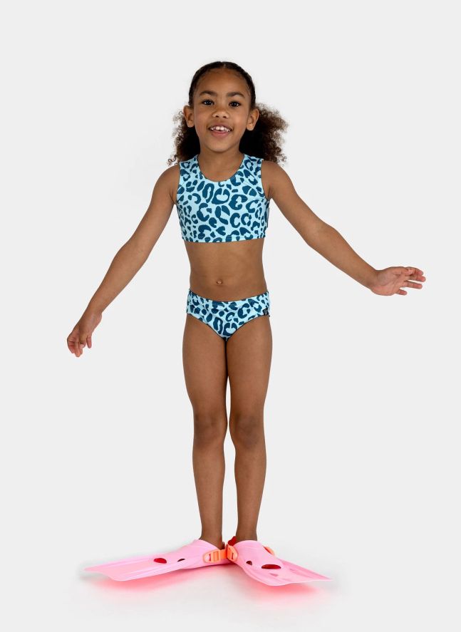 Maillot de Bain 2 Pièces Anti-UV Ocean Leopard Fibres Recyclées | Bleu