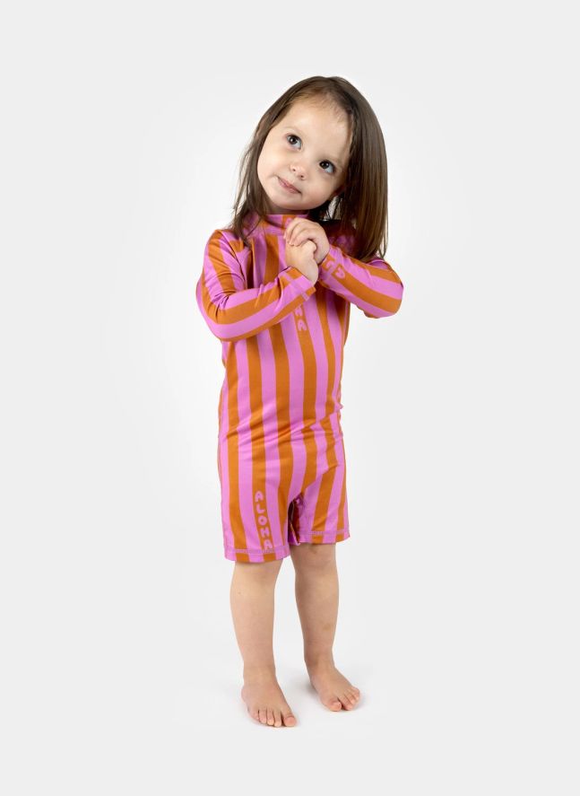 Mono Aloha Stripes Protección UV Fibras Recicladas  | Rosa