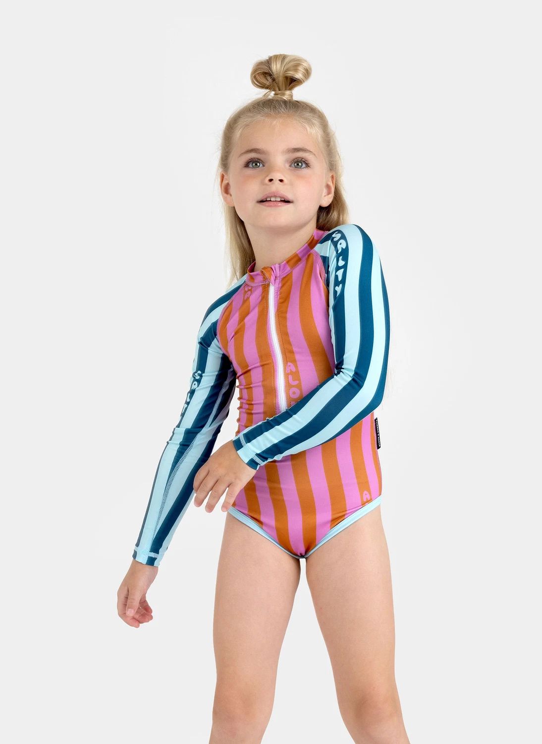 Maillot de Bain Anti-UV Salty Stripes Fibres Recyclées   | Bleu marine- Image produit n°2