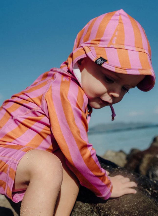 Mono Aloha Stripes Protección UV Fibras Recicladas  | Rosa