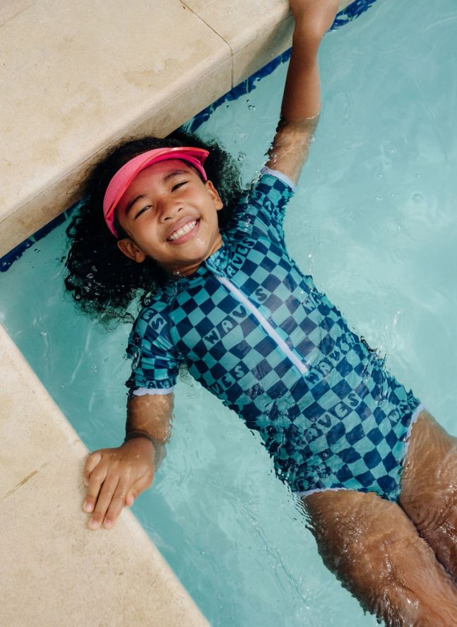 Maillot de Bain Anti-UV Waves Fibres Recyclées   | Vert Menthe