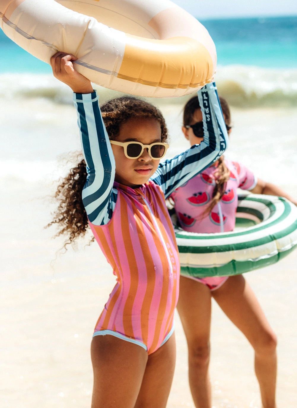 Maillot de Bain Anti-UV Salty Stripes Fibres Recyclées   | Bleu marine- Image produit n°3