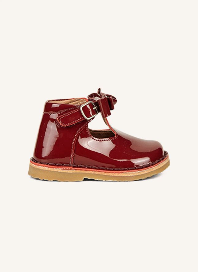 Babies T-Bar Bow Vernies | Rouge cerise