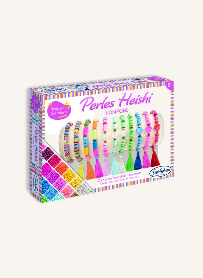 Boîte de perles Heishi et Pompons