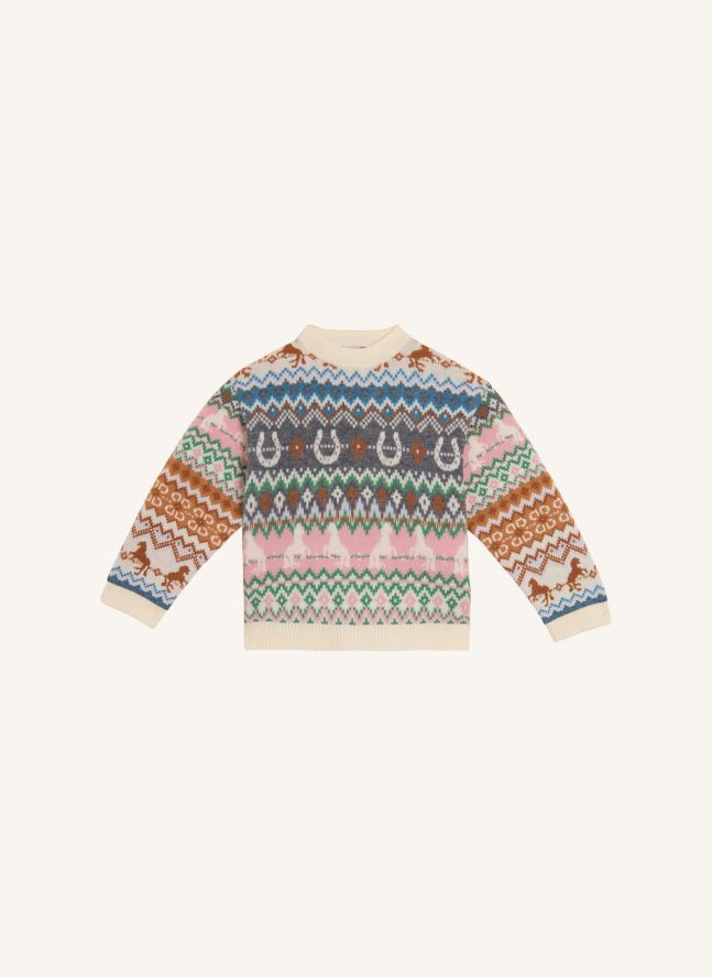 Pull Chevaux Laine | Ivoire