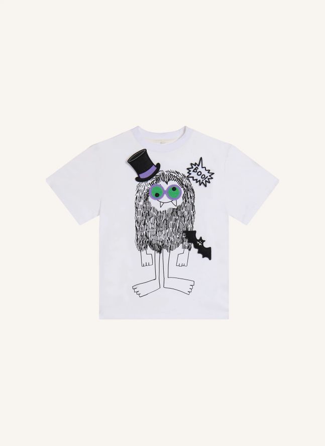 T-shirt avec Patchs Halloween Coton Bio | Blanc