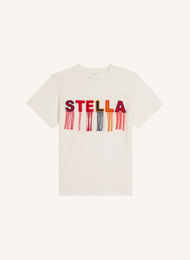 T-shirt Franges Stella Coton Bio | Ivoire