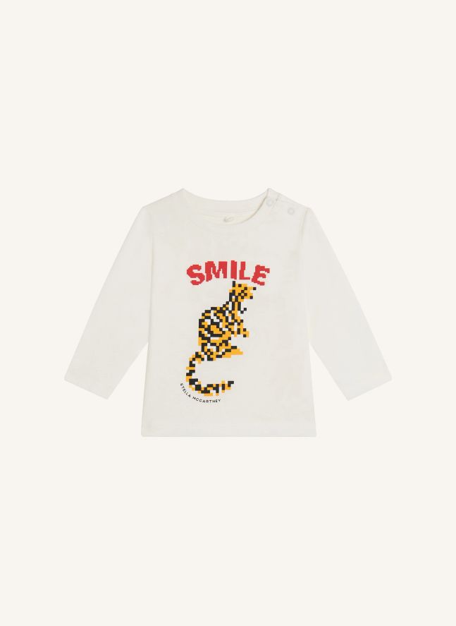 Smile organic cotton T-shirt | Ivory