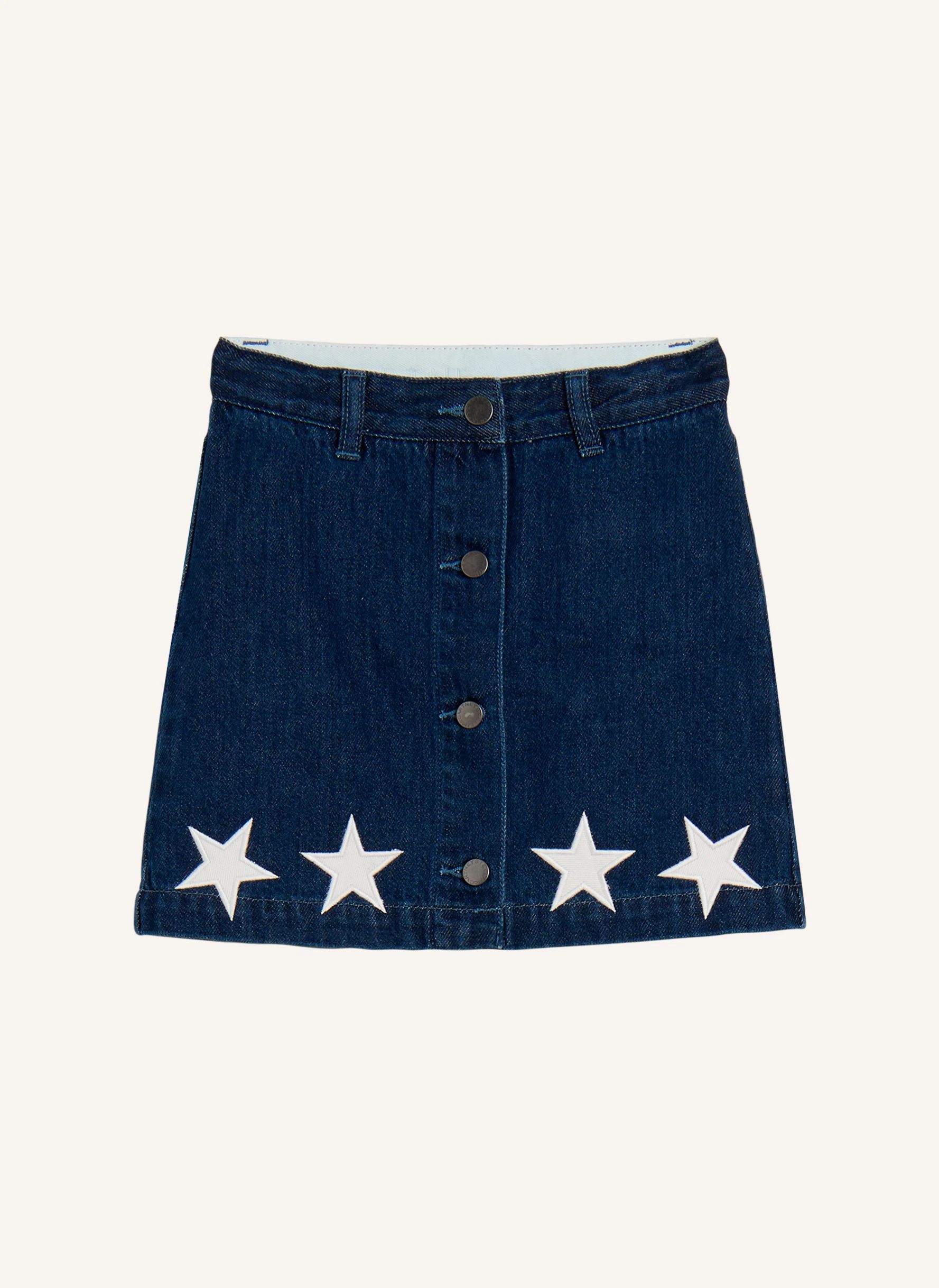 Jupe Etoiles Denim | Bleu foncé- Image produit n°0