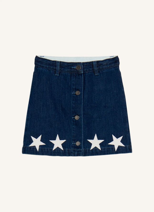 Jupe Etoiles Denim | Bleu foncé