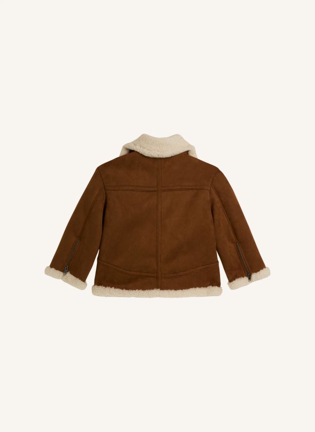 Veste Façon Sherpa Daim | Marron