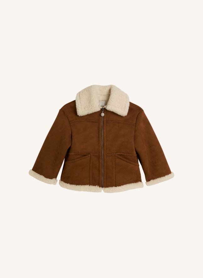 Veste Façon Sherpa Daim | Marron