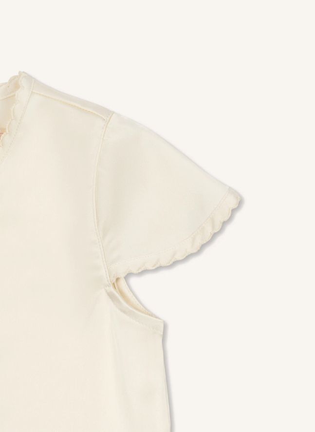 Blouse Brodée Nœuds Sheeny | Ecru