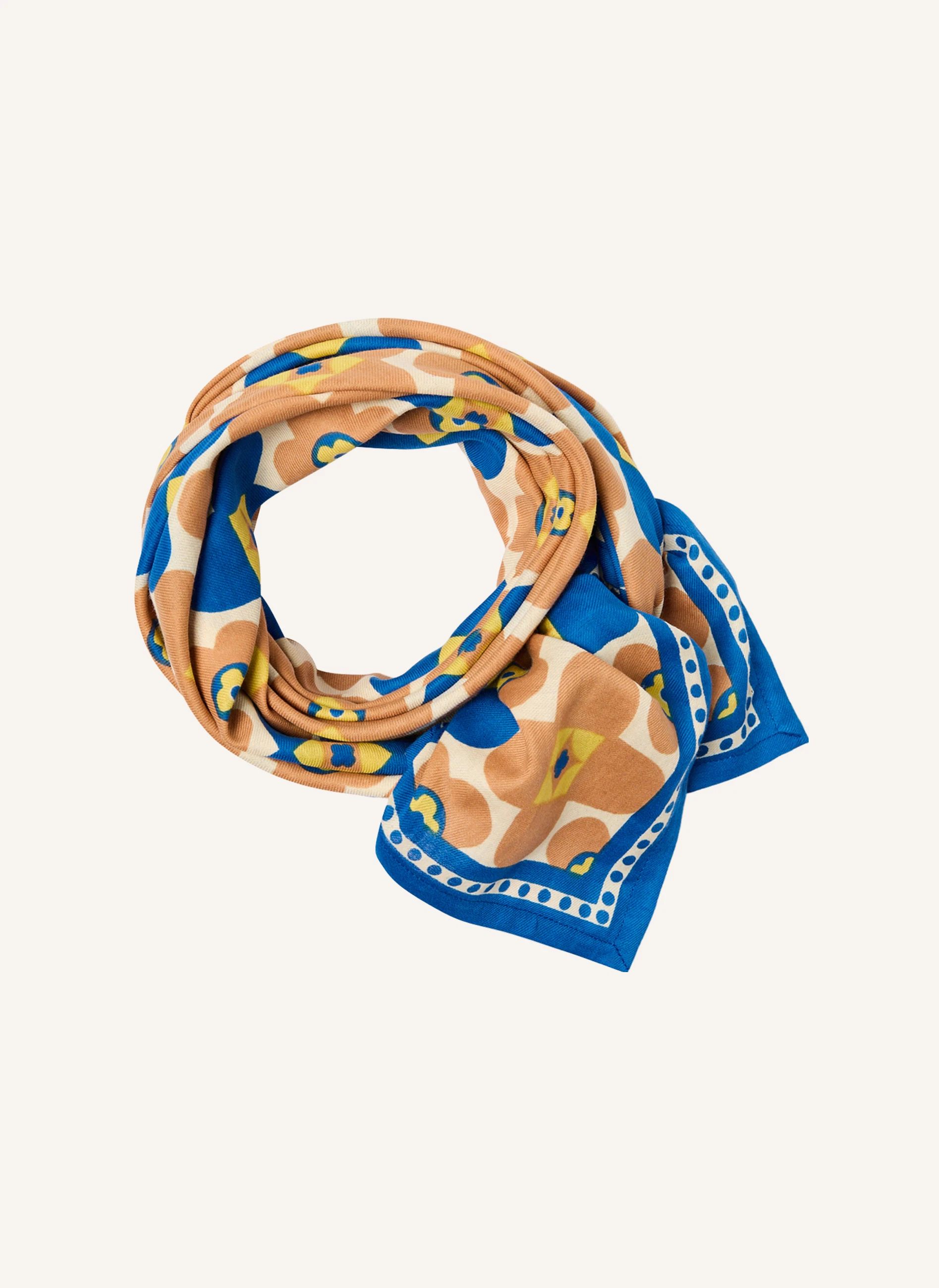 Grand Foulard Latika Fleurs | Bleu- Image produit n°2