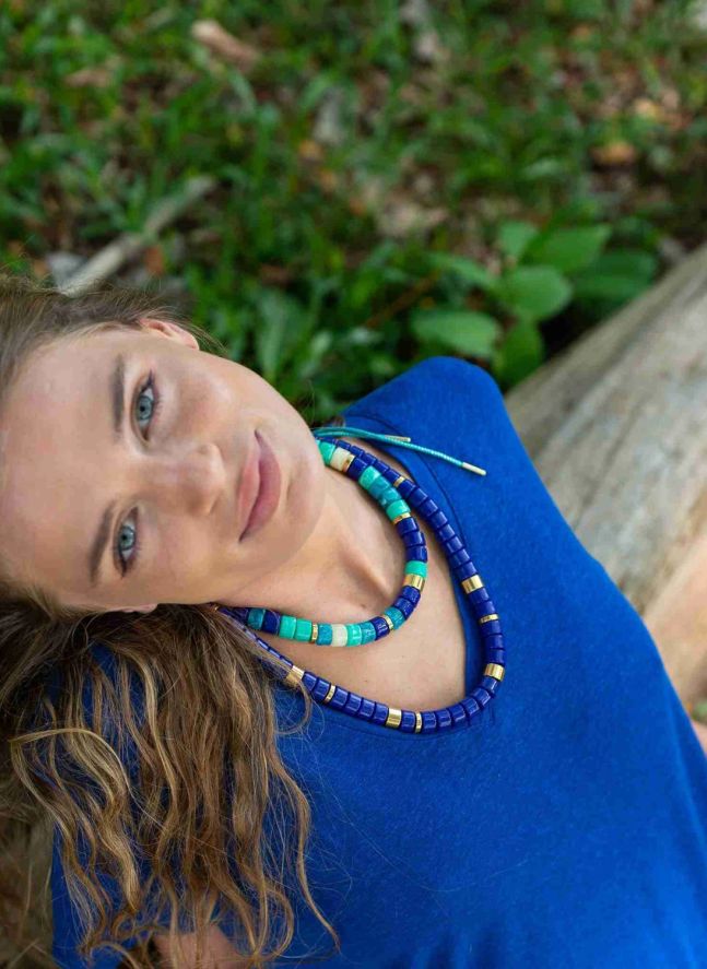 Collier Praia Azul Mix | Bleu azur