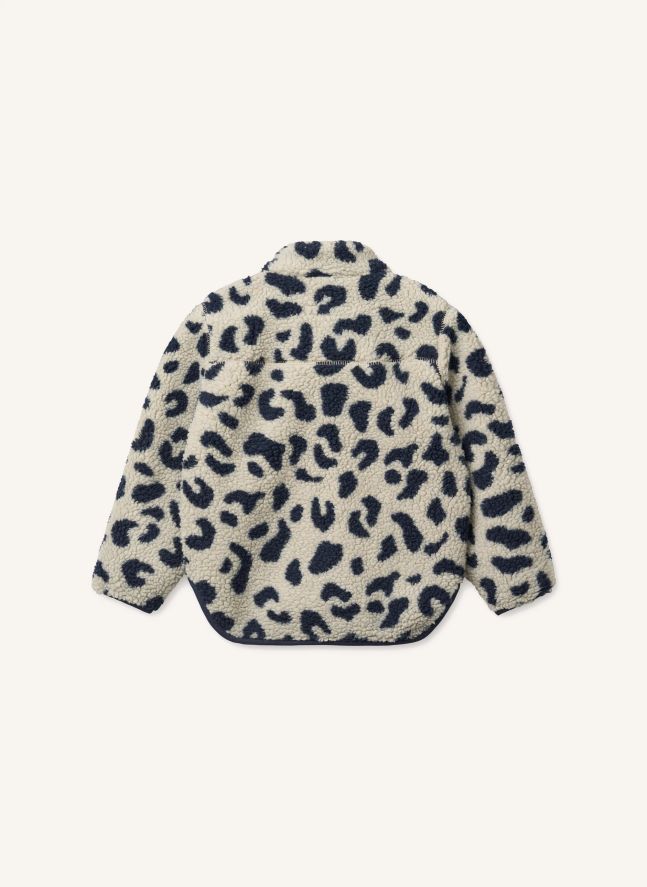 Veste Façon Sherpa Noam Léopard Fibres Recyclées | Beige