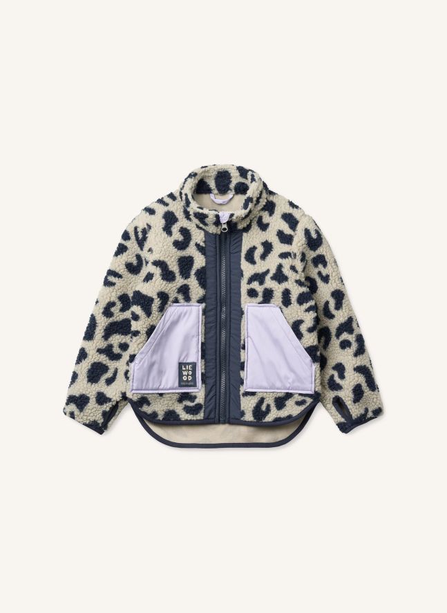 Veste Façon Sherpa Noam Léopard Fibres Recyclées | Beige