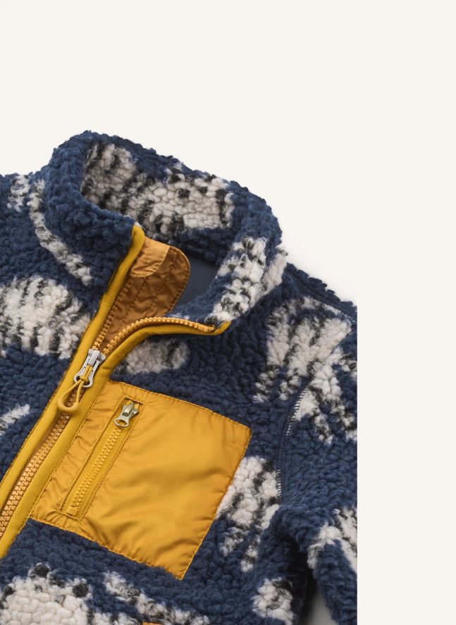 Veste Façon Sherpa Nolan Tigres Fibres Recyclées | Bleu marine