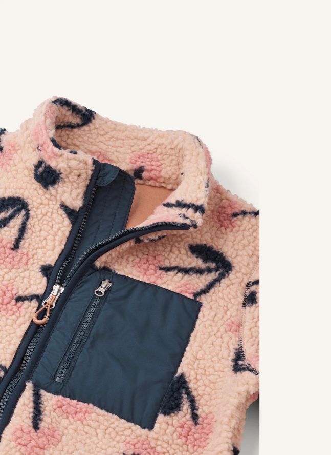 Veste Façon Sherpa Nolan Cerises Fibres Recyclées | Rose