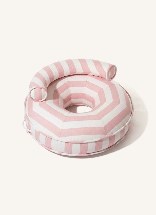 Bouée de piscine à rayures | Rose