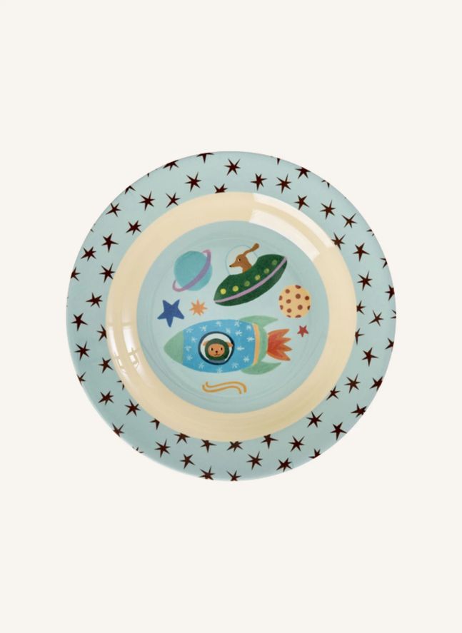 Plato hondo de melamina Chiens de l'Espace | Azul