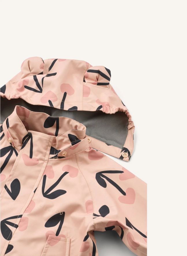 Ensemble de Pluie Manu Cerises Fibres Recyclées | Rose