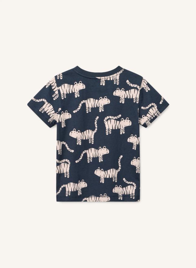 T-shirt Francis Tigres Coton Bio | Bleu marine