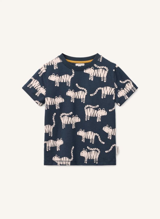 T-shirt Francis Tigres Coton Bio | Bleu marine