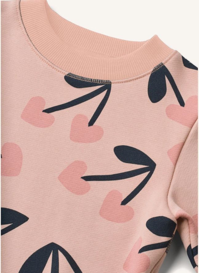 Sweat Ridley Cerises Coton Bio | Rose