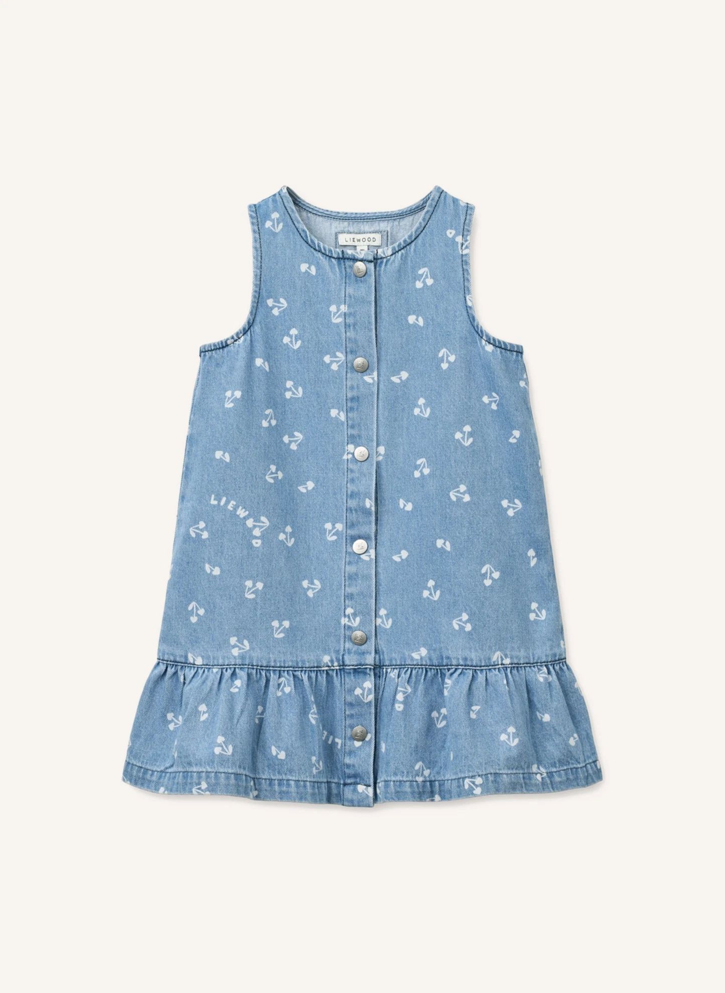 Robe Sybilla Cerises Denim | Bleu- Image produit n°0