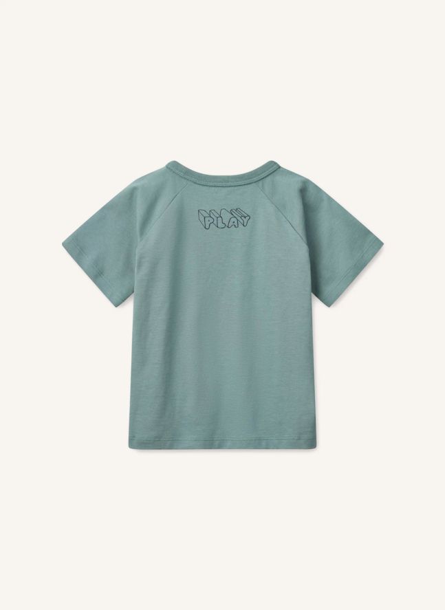 T-shirt Brodie Play Coton Bio | Bleu Vert