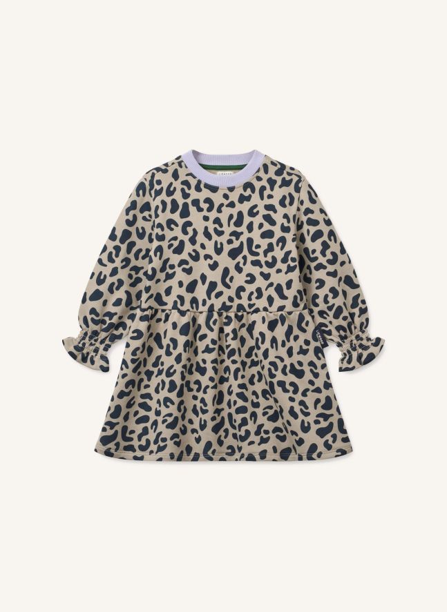 Robe Sweat Lia Léopard Coton Bio | Beige