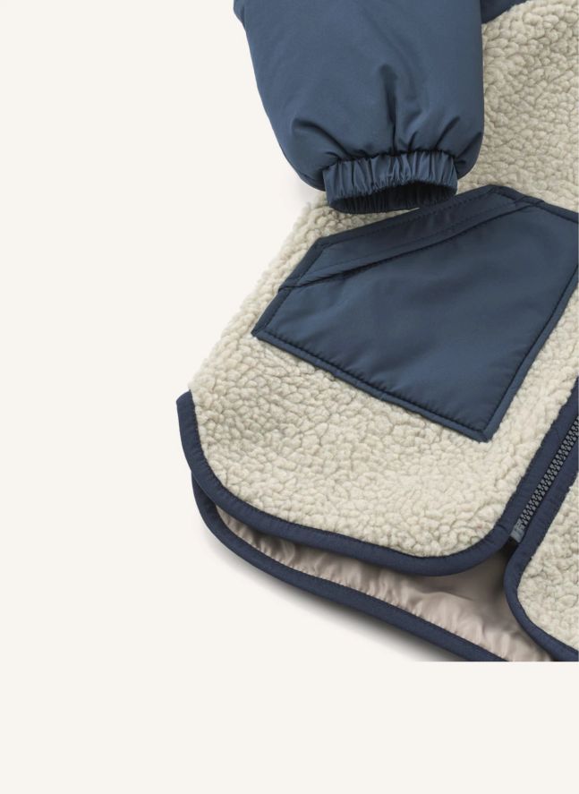 Veste Façon Sherpa Runa Fibres Recyclées | Bleu marine