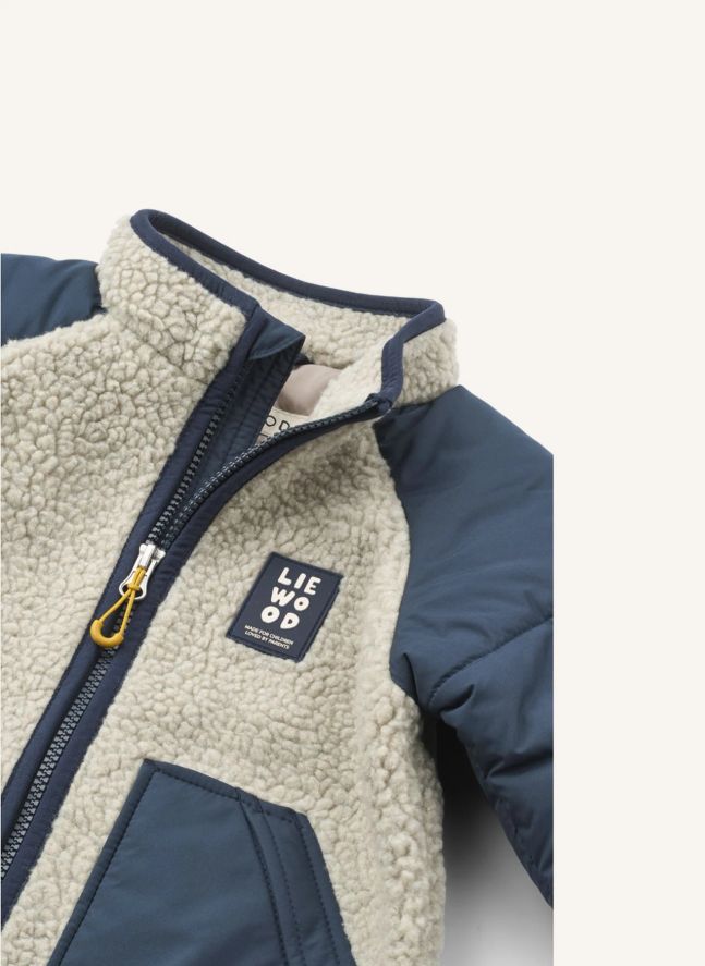 Veste Façon Sherpa Runa Fibres Recyclées | Bleu marine