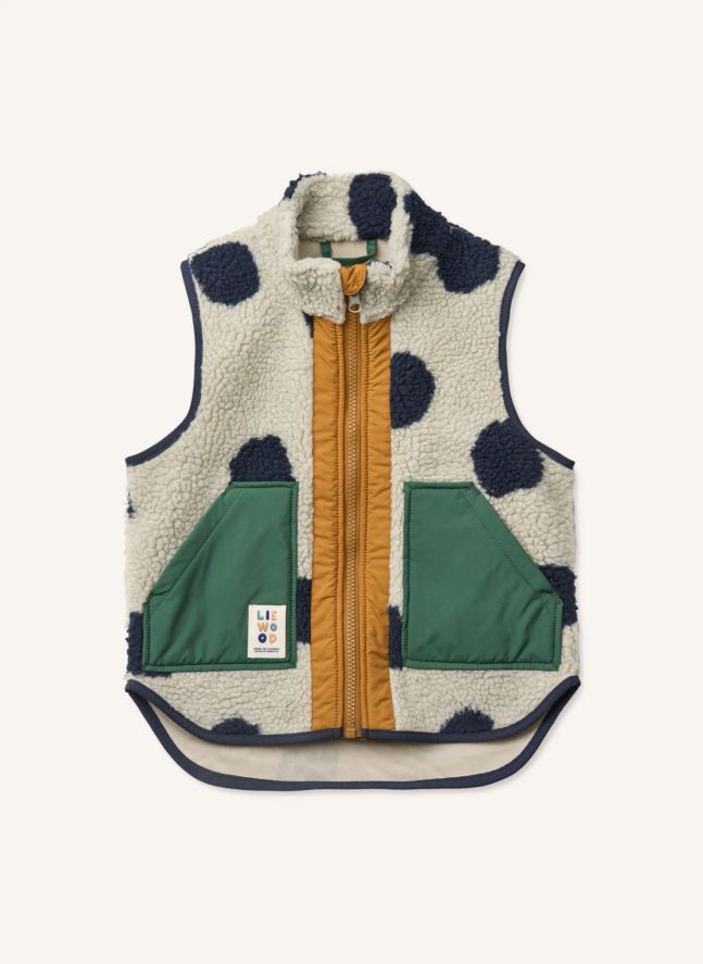 Veste Sans Manches Façon Sherpa Noam Pois Fibres Recyclées | Beige