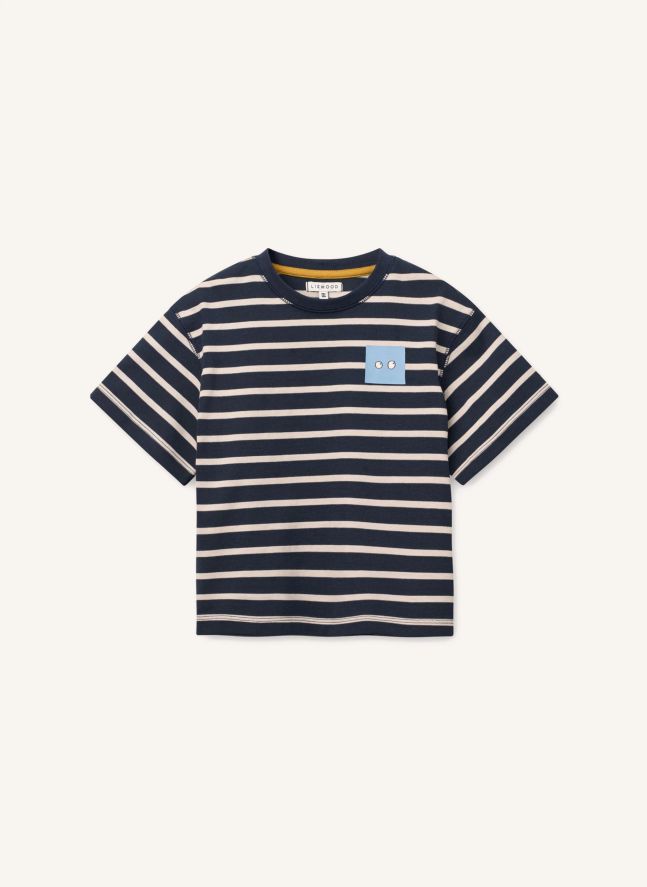 T-shirt Tyler Rayé Coton Bio | Bleu marine
