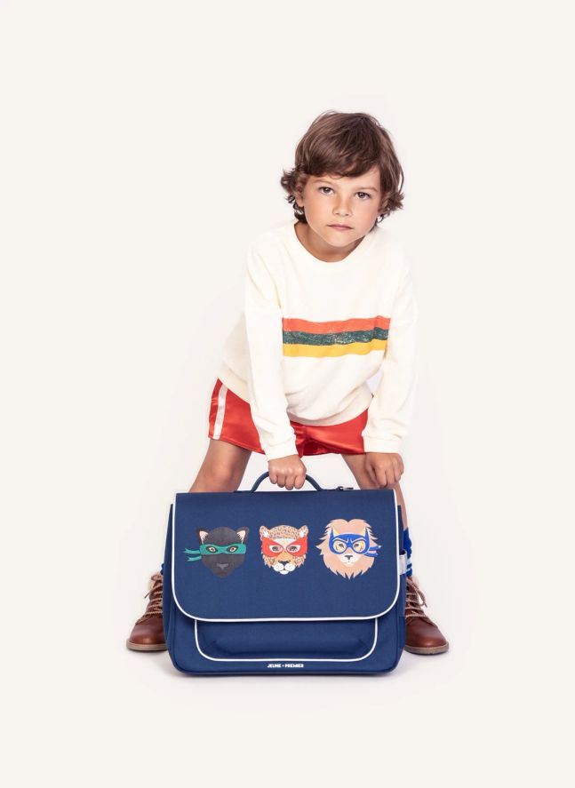 Cartable Midi Supercats | Bleu foncé