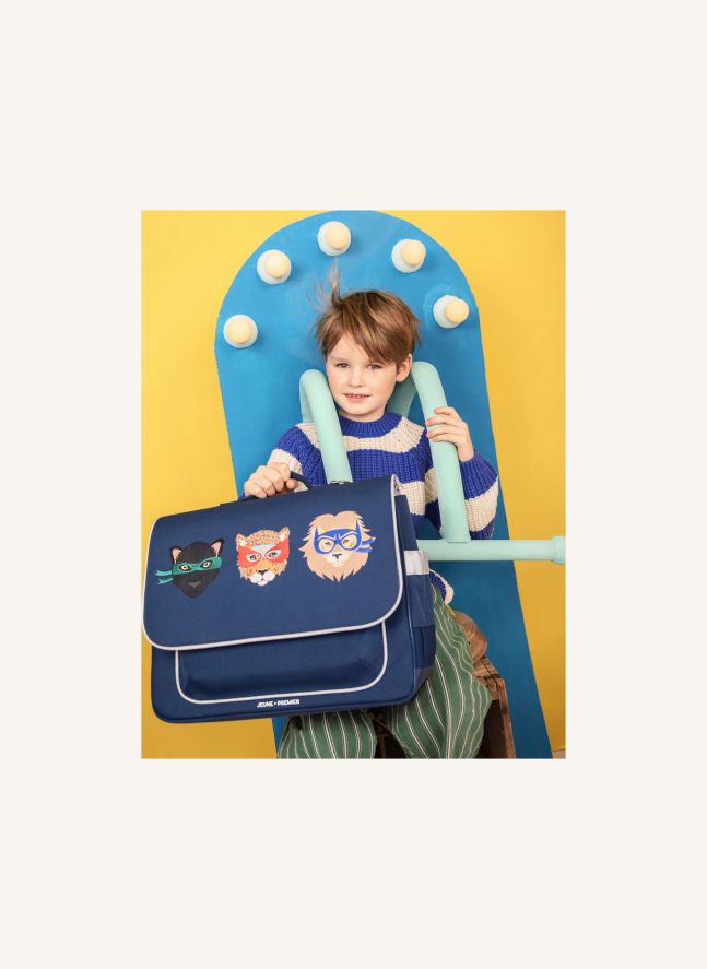 Cartable Midi Supercats | Bleu foncé