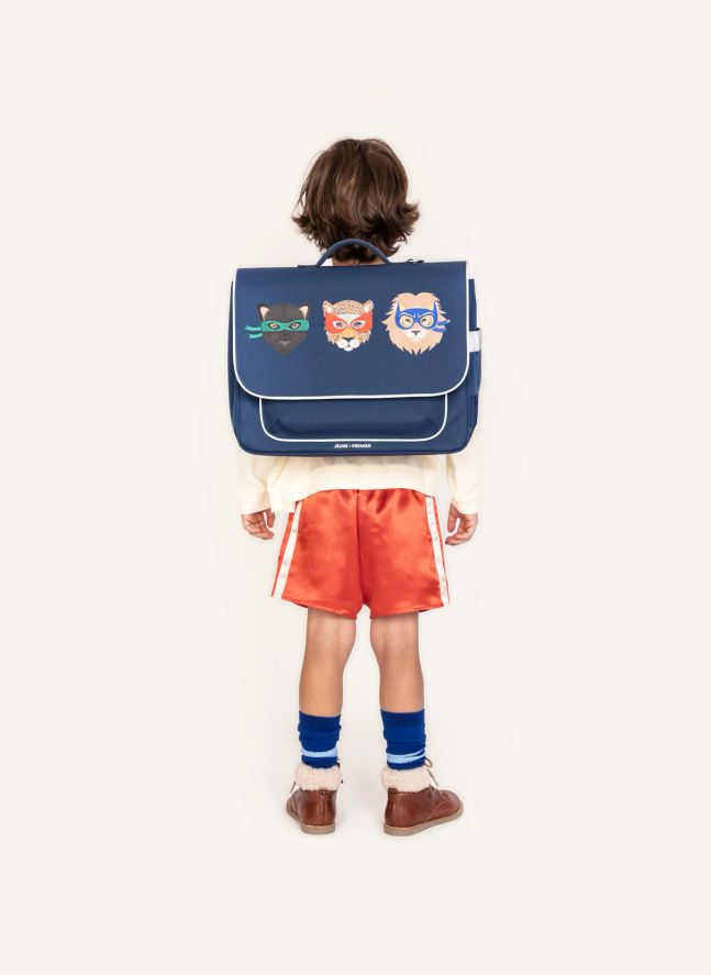 Cartable Midi Supercats | Bleu foncé