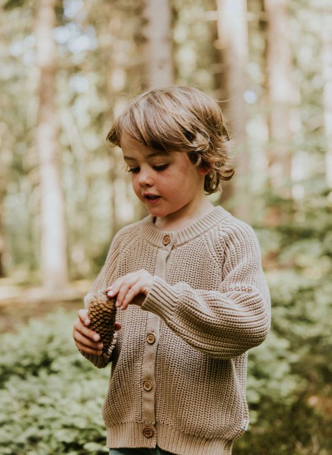 Cardigan Raglan Coton Bio | Beige