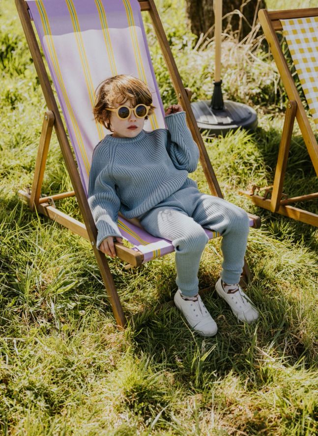 Legging Côtelé Coton Bio | Bleu gris