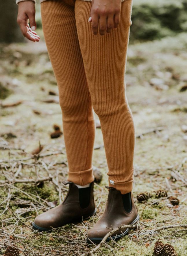 Legging Côtelé Coton Bio | Ocre