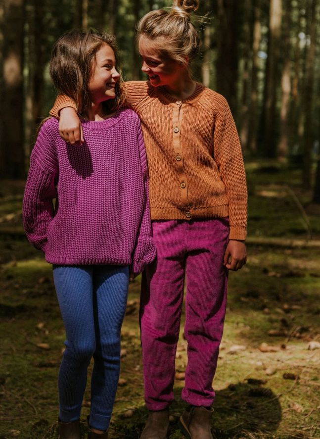 Legging de algodón orgánico acanalado | Malva