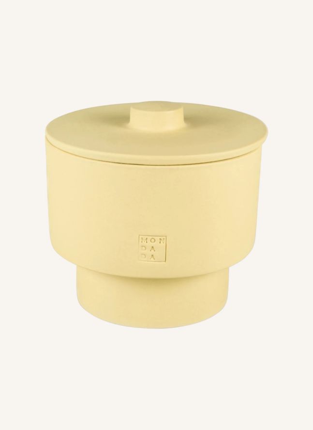 June Sahara Three outdoor candle with cover, neutral fragrance | Pale yellow