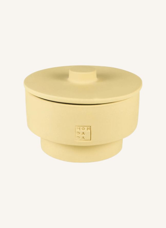 June Sahara Two outdoor candle with cover, neutral fragrance | Pale yellow